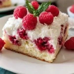 Coconut Raspberry Poke Cake