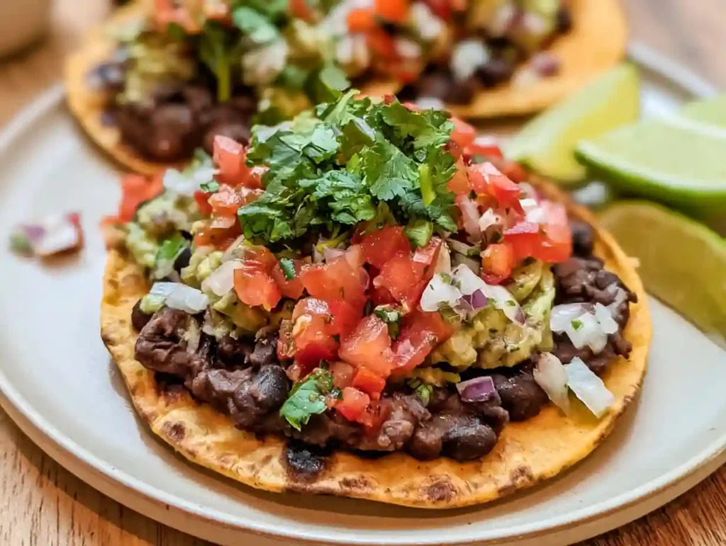 Creamy Black Bean Tostadas
