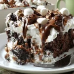 Marshmallow Chocolate Poke Cake
