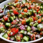 Mediterranean Salad Recipe with Cucumber, Tomato and Onion