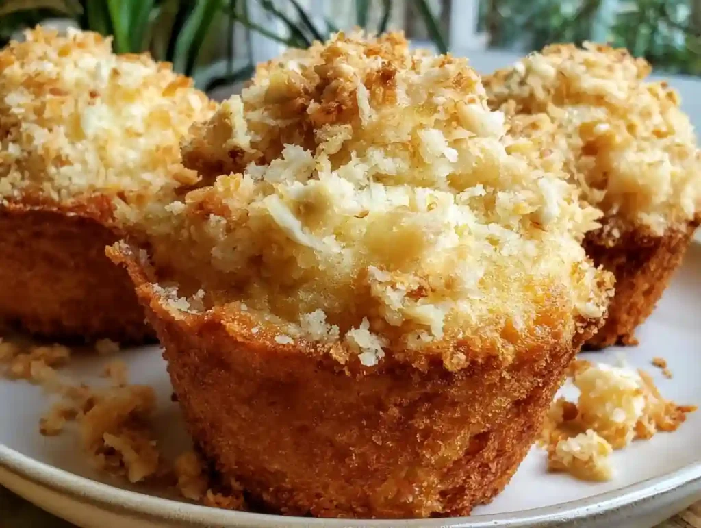 Pina Colada Muffins with Coconut Streusel Topping