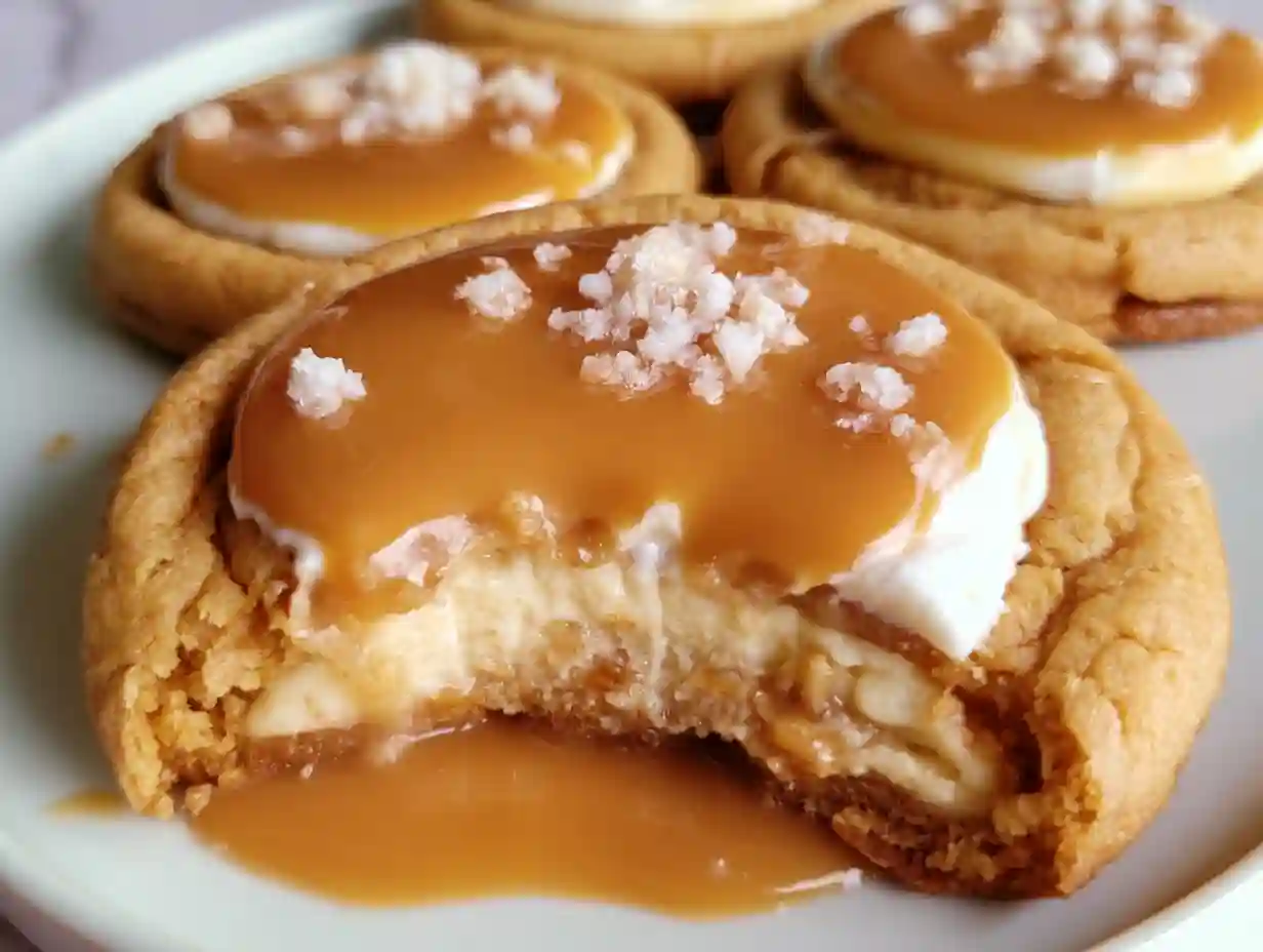 Salted Caramel Cheesecake Cookies