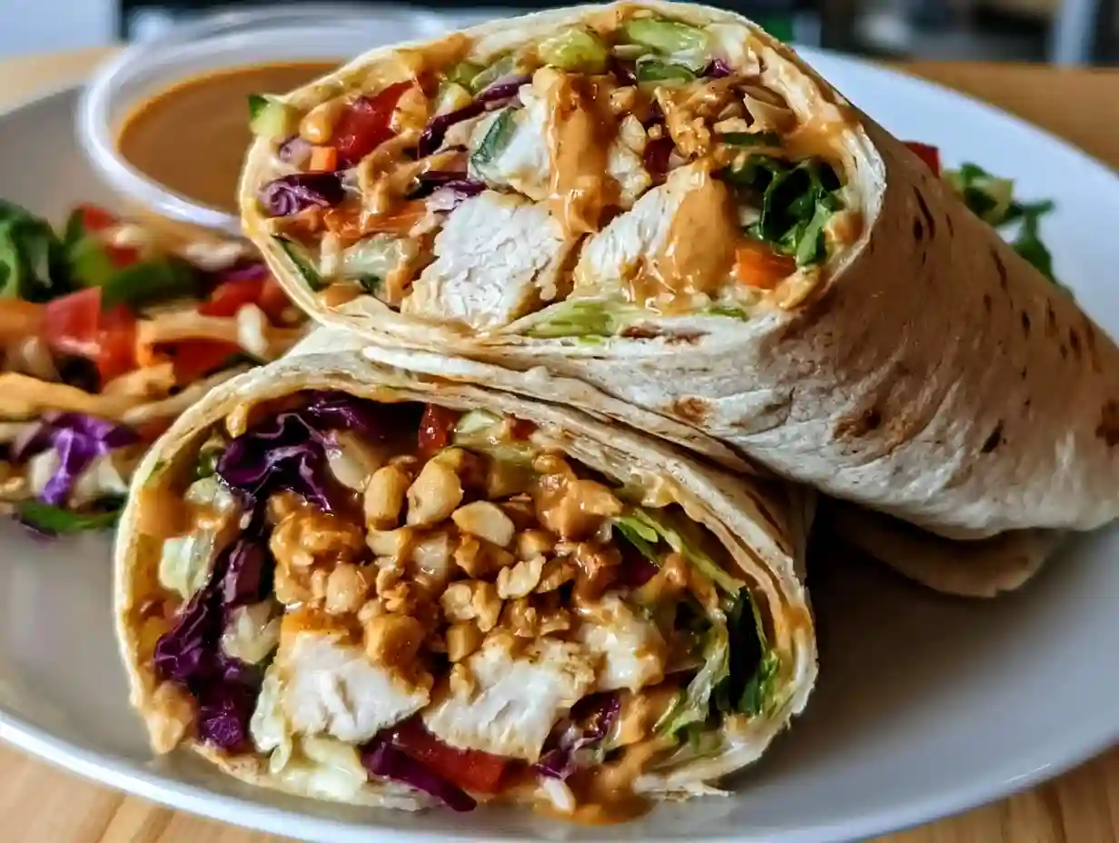 Thai Peanut Chicken Wraps