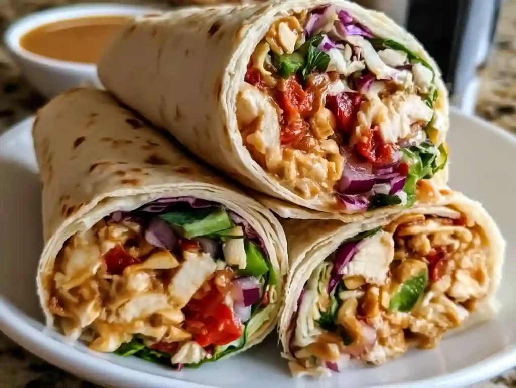 Thai Peanut Chicken Wraps