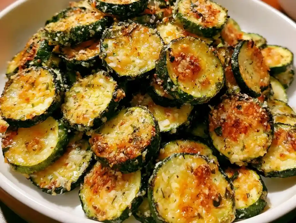 Crunchy Garlic Parmesan Roasted Zucchini