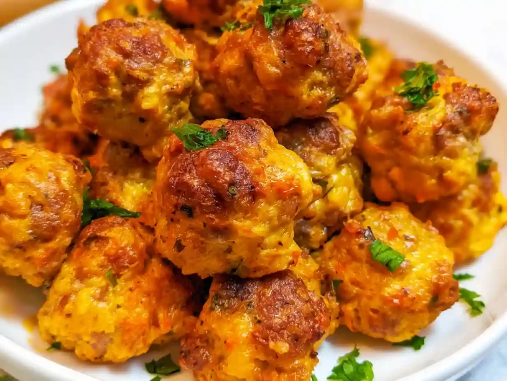Keto Rotel Sausage Balls with Cream Cheese