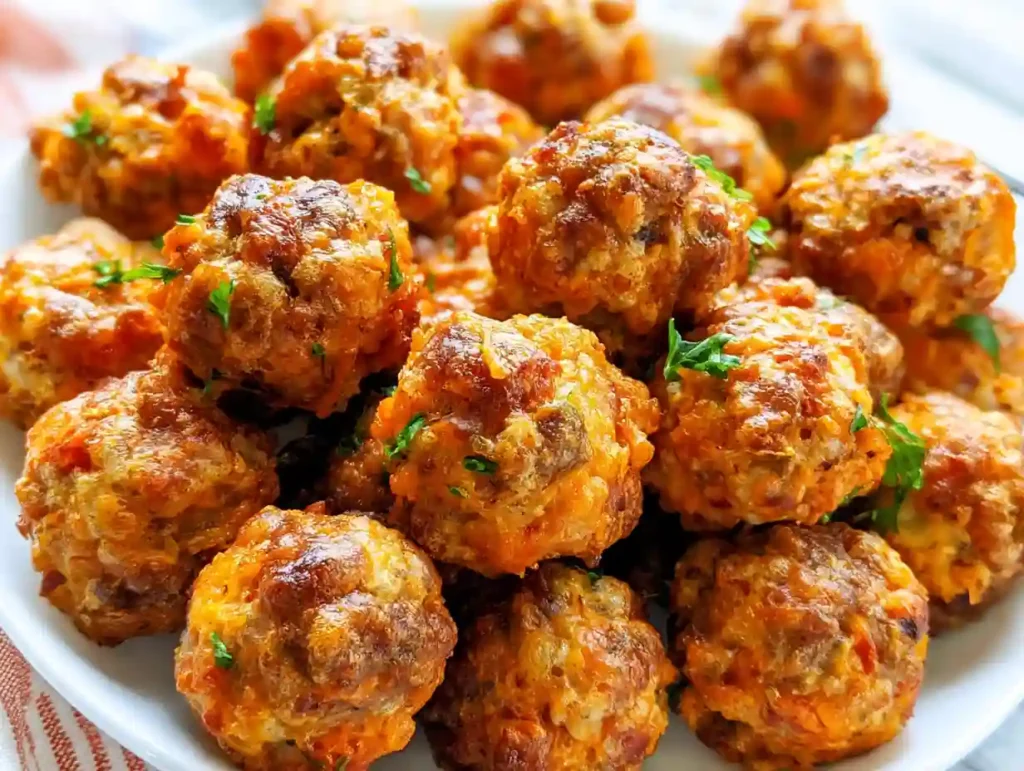 Keto Rotel Sausage Balls with Cream Cheese